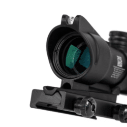 t-eagle optics acog style 4x32 rifle scope with fiber optic illumination & rmr red dot sight – dual optic, 20mm rail mount, green chevron reticle – tactical airsoft scope