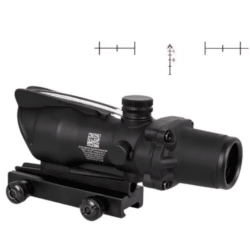 t-eagle optics acog style 4x32 rifle scope with fiber optic illumination & rmr red dot sight – dual optic, 20mm rail mount, green chevron reticle – tactical airsoft scope