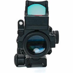 t-eagle optics acog style 4x32 rifle scope with fiber optic illumination & rmr red dot sight – dual optic, 20mm rail mount, green chevron reticle – tactical airsoft scope