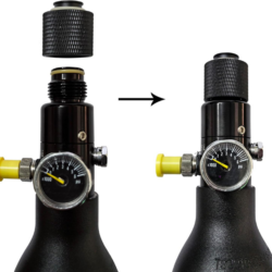 paintball tank valve regulator thread protector cap made of aluminum