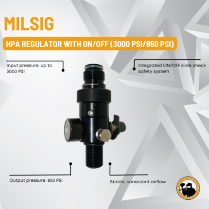 milsig hpa regulator with on/off (3000 psi/850 psi)