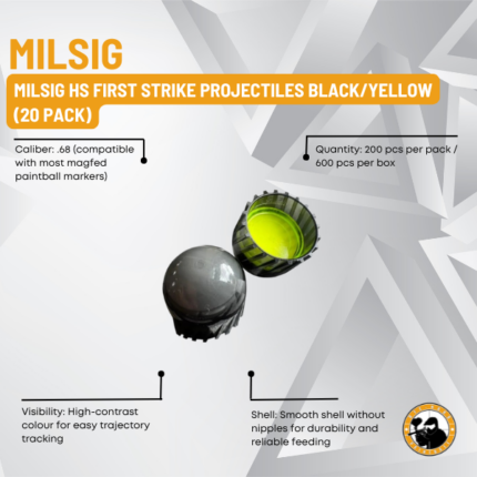 milsig hs first strike projectiles black/yellow (20 pack)