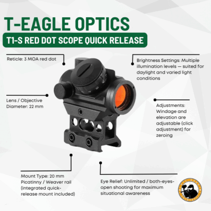 t-eagle optics t1-s red dot scope quick release