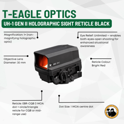 t-eagle optics uh-1 gen ii holographic sight reticle black