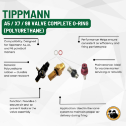 tippmann a5 / x7 / 98 valve complete o‑ring (polyurethane)