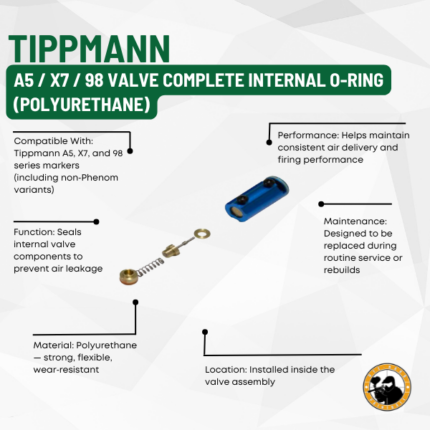 tippmann a5 / x7 / 98 valve complete internal o‑ring (polyurethane)