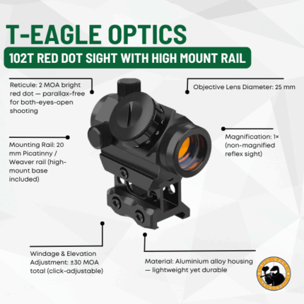 t-eagle optics 102t red dot sight with high mount rail