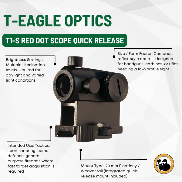 t-eagle optics t1-s red dot scope quick release