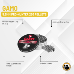 gamo pellets 5.5mm pro-hunter 250 pellets