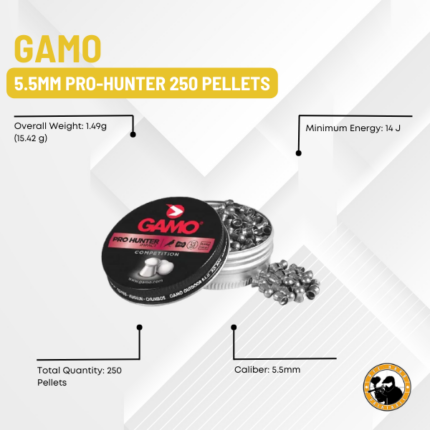 gamo pellets 5.5mm pro-hunter 250 pellets
