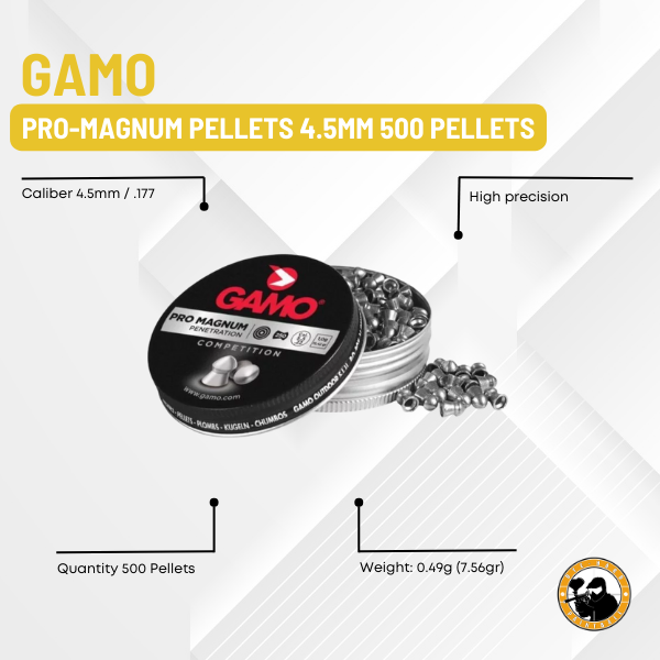 gamo pro-magnum pellets 4.5mm 500 pellets 10 pack
