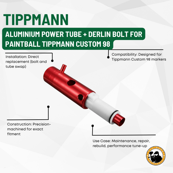 aluminium power tube + derlin bolt for paintball tippmann custom 98