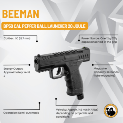 beeman bp50 cal pepper ball launcher 20 joule - self defence