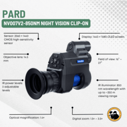 pard nv007v2-850nm night vision clip-on