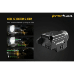 speras wl40-gl pistol weapon light 1200lm 250m type-c rechargeable with green laser
