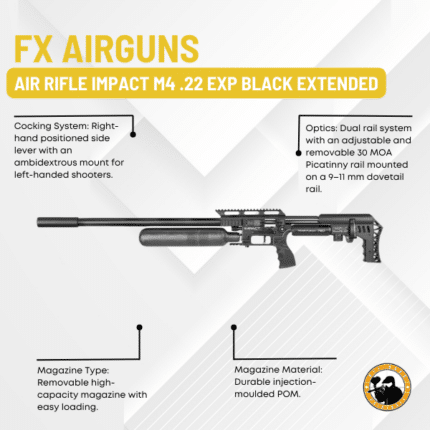 fx airguns air rifle impact m4 .22 exp black extended