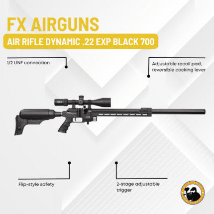 fx airguns air rifle dynamic .22 exp black 700