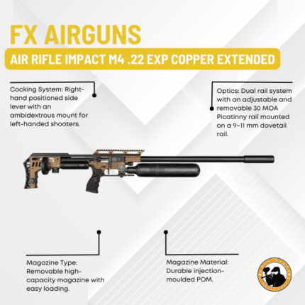 fx airguns air rifle impact m4 .22 exp copper extended