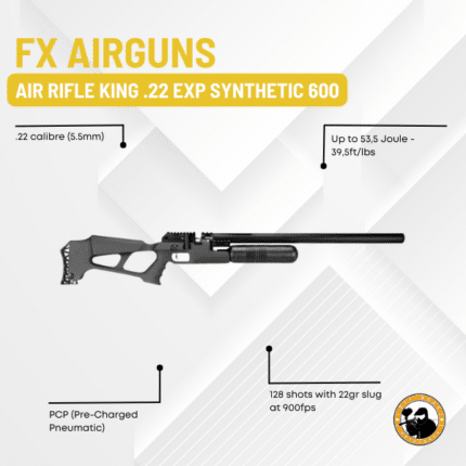 fx airguns air rifle king .22 exp synthetic 600