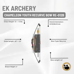 ek archery chameleon youth recurve bow re-012b
