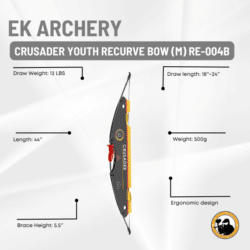 ek archery crusader youth recurve bow (m) re-004b