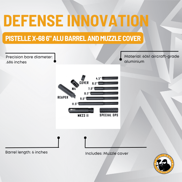 pistelle x-68 6" alu barrel and muzzle cover