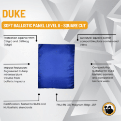 duke soft ballistic panel level ii – square cut