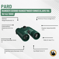 pard ranger ed3000 rangefinder binoculars ra-10/42/3000