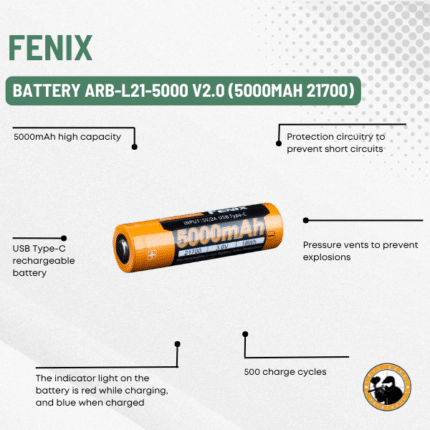 fenix battery arb-l21-5000 v2.0 (5000mah 21700)