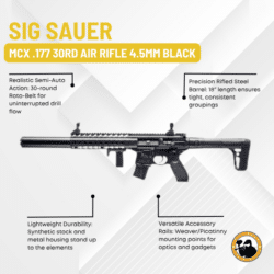 sig sauer mcx .177 30rd air rifle 4.5mm black