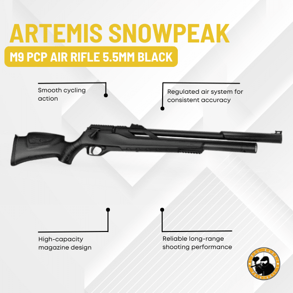 artemis snowpeak m9 pcp air rifle 5.5mm black
