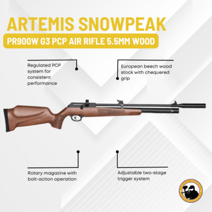 artemis snowpeak pr900w g3 pcp air rifle 5.5mm wood