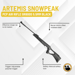 artemis snowpeak pcp air rifle gr800s 5.5mm black