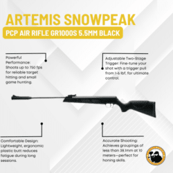 artemis snowpeak pcp air rifle gr1000s 5.5mm black