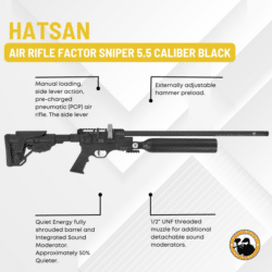 hatsan air rifle factor sniper 5.5 caliber black