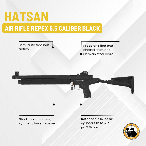 hatsan air rifle repex 5.5 caliber black
