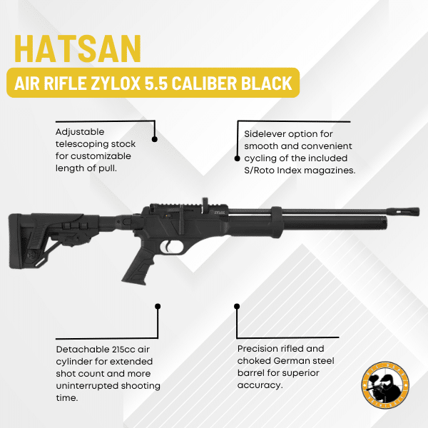 hatsan air rifle zylox 5.5 caliber black