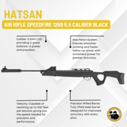 hatsan air rifle speedfire 1250 5.5 caliber black