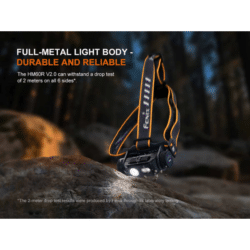 fenix hm60r v2.0 rechargeable headlamp 1600 lumen black