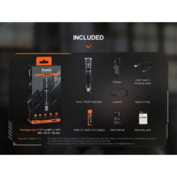 fenix tk25r flashlight 3600 lumen