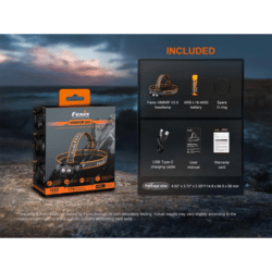 fenix hm60r v2.0 rechargeable headlamp 1600 lumen black