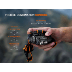 fenix hm60r v2.0 rechargeable headlamp 1600 lumen black