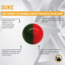 duke shattershot 5g frangible kinetic projectile 10/25 count