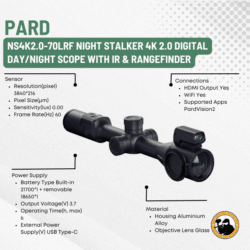 pard ns4k2.0-70lrf night stalker 4k 2.0 digital day/night scope with ir & rangefinder