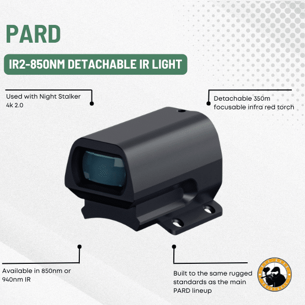 pard ir2-850nm detachable ir light