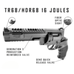 defender package tr68 hdr68 16 joules 360fps+ revolver reinforced valve with gen2 quick air release valve (.68 cal)