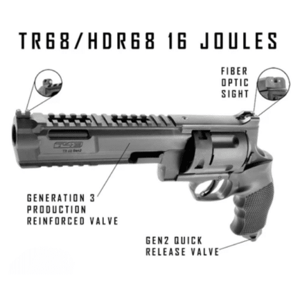 defender package tr68 hdr68 16 joules 360fps+ revolver reinforced valve with gen2 quick air release valve (.68 cal)