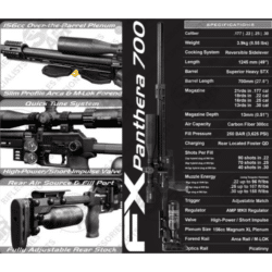 fx airguns air rifle pantera .22 exp black 700