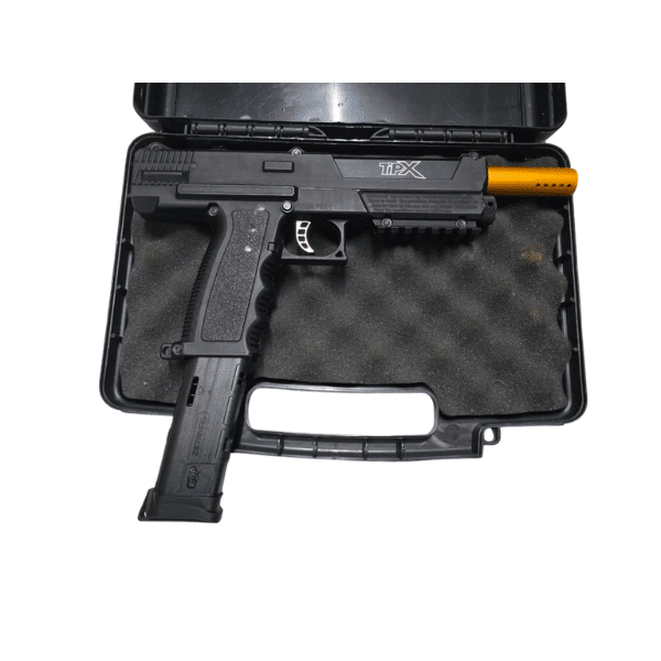 tippmann tipx (tpx) 0.68 caliber black (lightly used) extended barrel + extended magazine