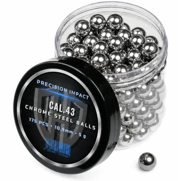 chrom steel balls cal.43 | precision impact | walther ppq | tpm1 | glock17 | 5g | 25 pack